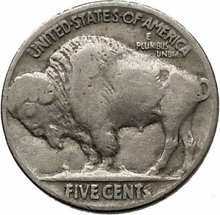 1936 BUFFALO NICKEL 5 Cents of United States of America USA Antique Coin i43810