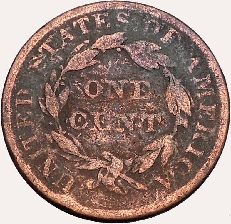 1837 LARGE CENT Liberty Head Wreath United States of America USA Coin i43517