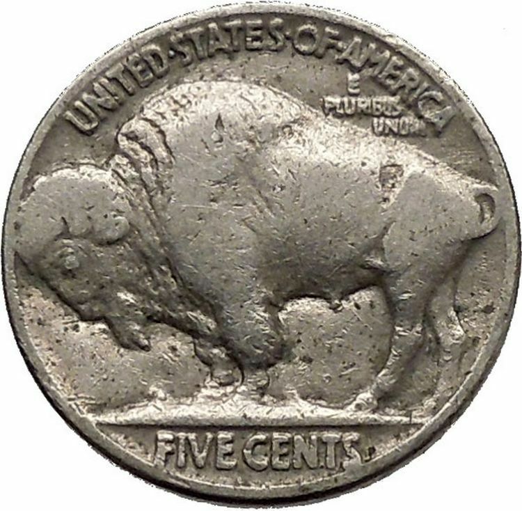 1936 BUFFALO NICKEL 5 Cents of United States of America USA Antique Coin i43805