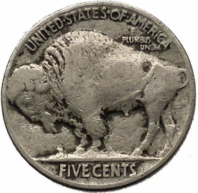 1937 BUFFALO NICKEL 5 Cents of United States of America USA Antique Coin i43879