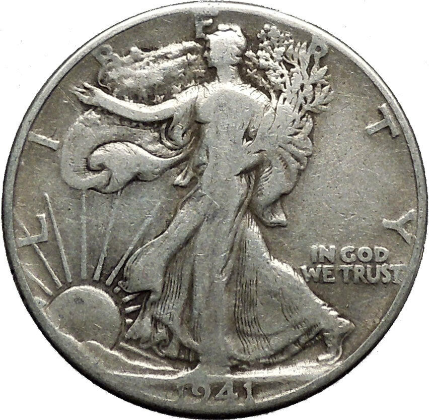 1941 WALKING LIBERTY Half Dollar Bald Eagle United States Silver Coin i44629