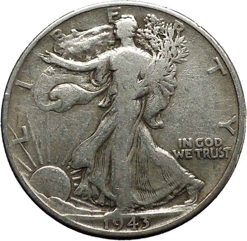 1943 WALKING LIBERTY Half Dollar Bald Eagle United States Silver Coin i45157