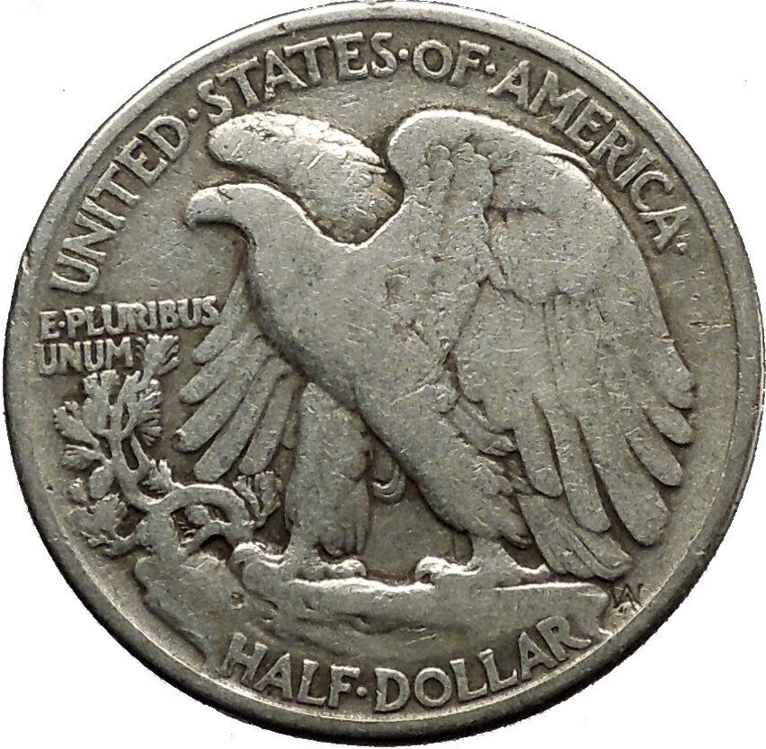 1943 WALKING LIBERTY Half Dollar Bald Eagle United States Silver Coin i45157