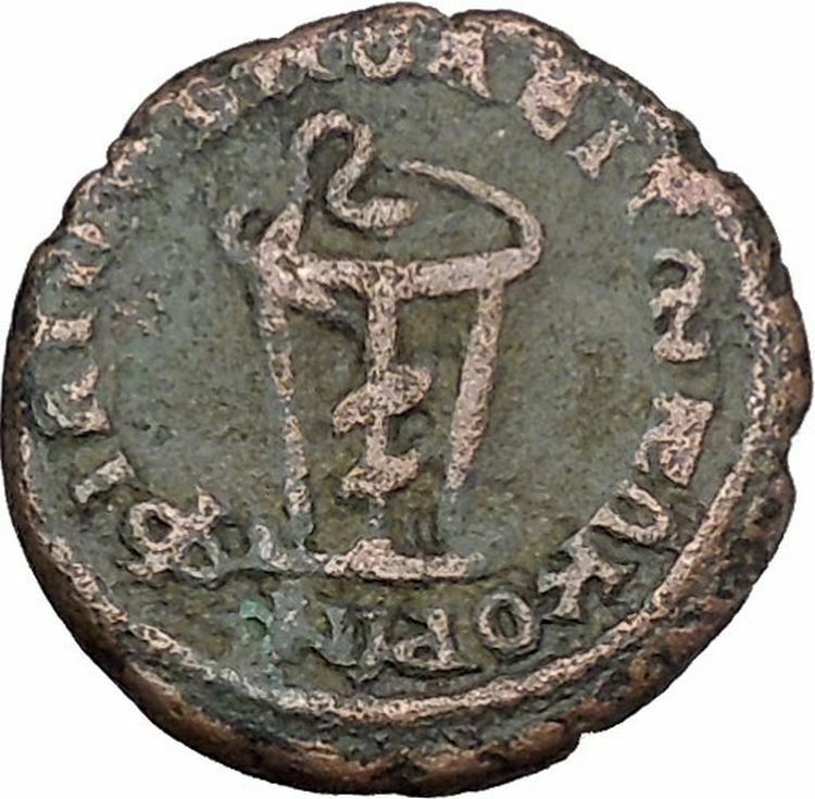 ELAGABALUS 218AD Neocorate Philippopolis Thrace Serpent Tripod Roman Coin i45216