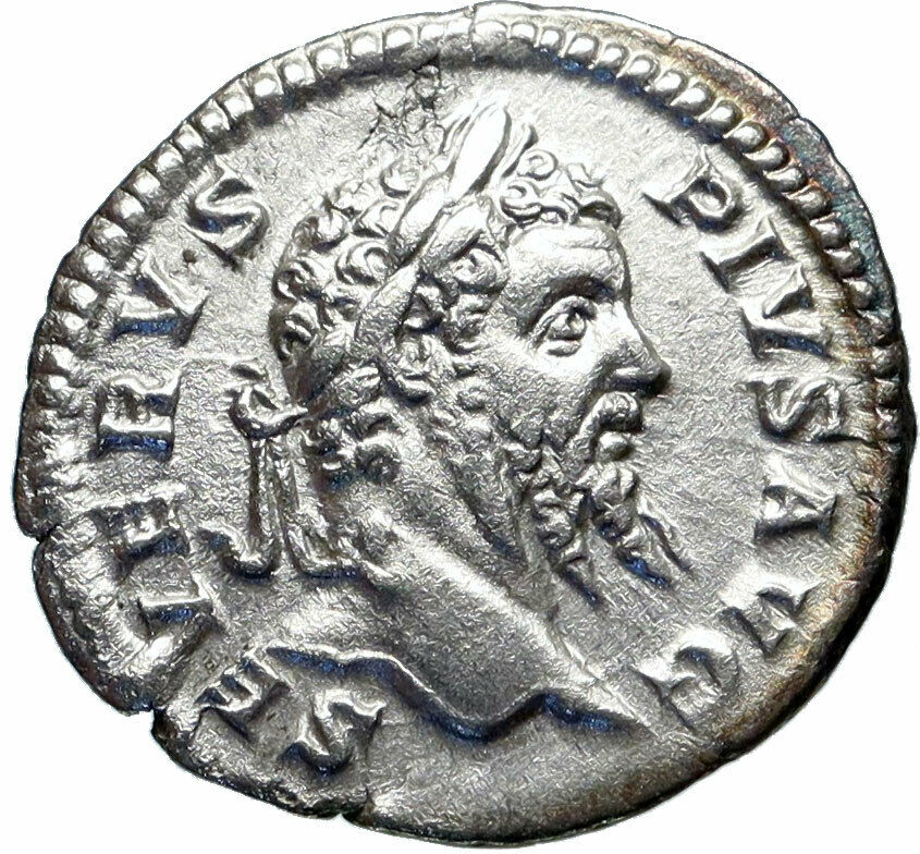 SEPTIMIUS SEVERUS 207AD Rare Ancient Silver Roman Coin Africa with lion i46568