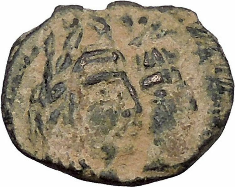 ARETAS IV & SHAQUILAT Arab Kingdom of Nabataea PETRA Ancient Greek Coin i47382