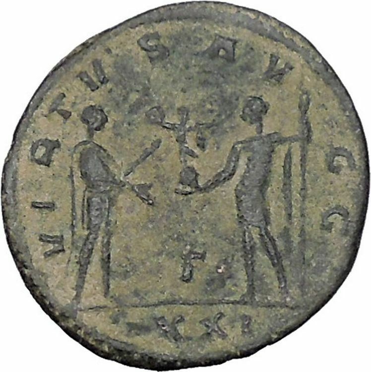 Carinus receives Victory from his father Carus Antioch Ancient Roman Coin i46996