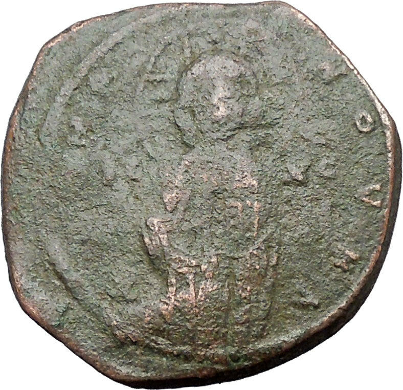 JESUS CHRIST Class C Anonymous Ancient 1034AD Byzantine Follis Coin i47704