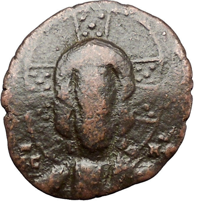 JESUS CHRIST Class A2 Anonymous Ancient 1028AD Byzantine Follis Coin i48317