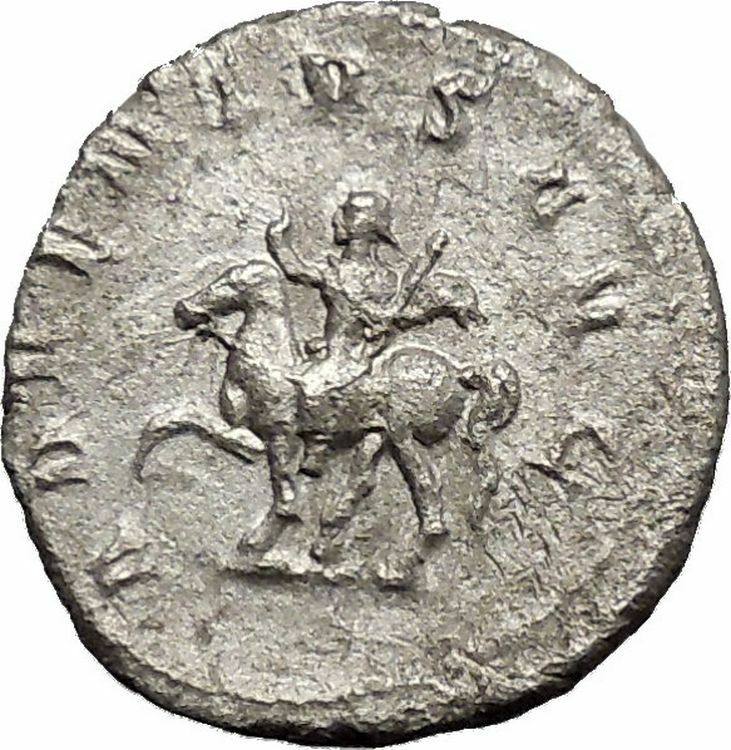 TRAJAN DECIUS on horse 249AD Silver Authentic Ancient Roman Coin i50610