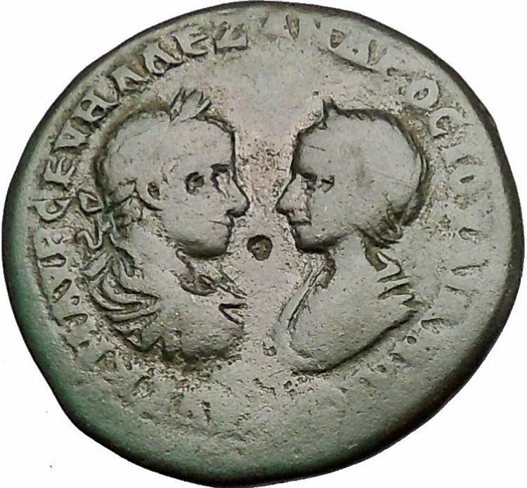 SEVERUS ALEXANDER and JULIA MAESA 222AD Marcianopolis Homonoia Roman Coin i50885