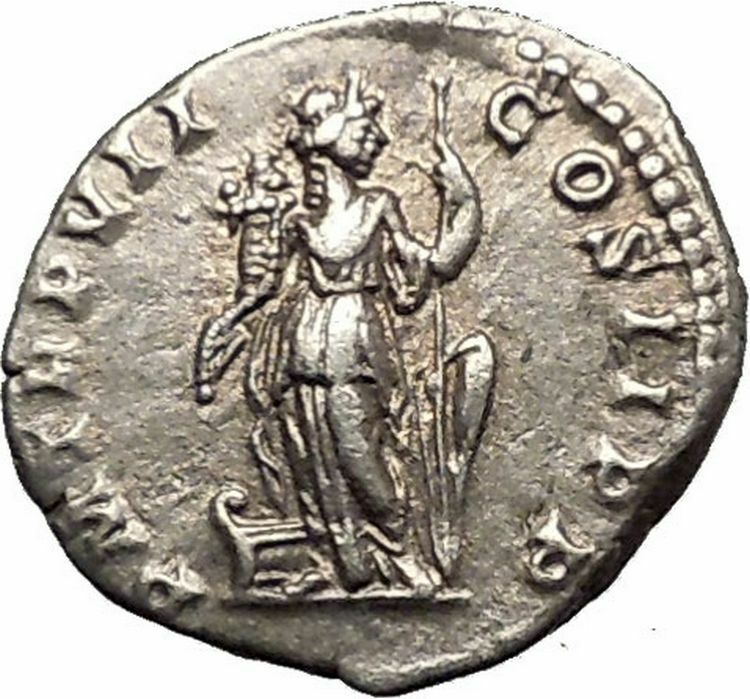 SEPTIMIUS SEVERUS 199AD Ancient Silver Roman Coin Fortuna Luck i52306