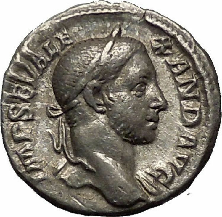 SEVERUS ALEXANDER 230AD Silver Ancient Roman Coin Nude Sol Sun God i52325