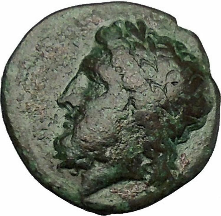 AKRAGAS in SICILY 338BC Zeus Rabbit Hare Authentic Ancient Greek Coin i51582