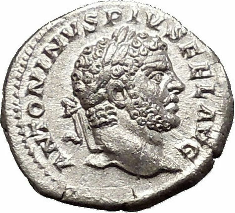 CARACALLA Authentic Ancient RARE Silver Roman Coin Hercules i51124