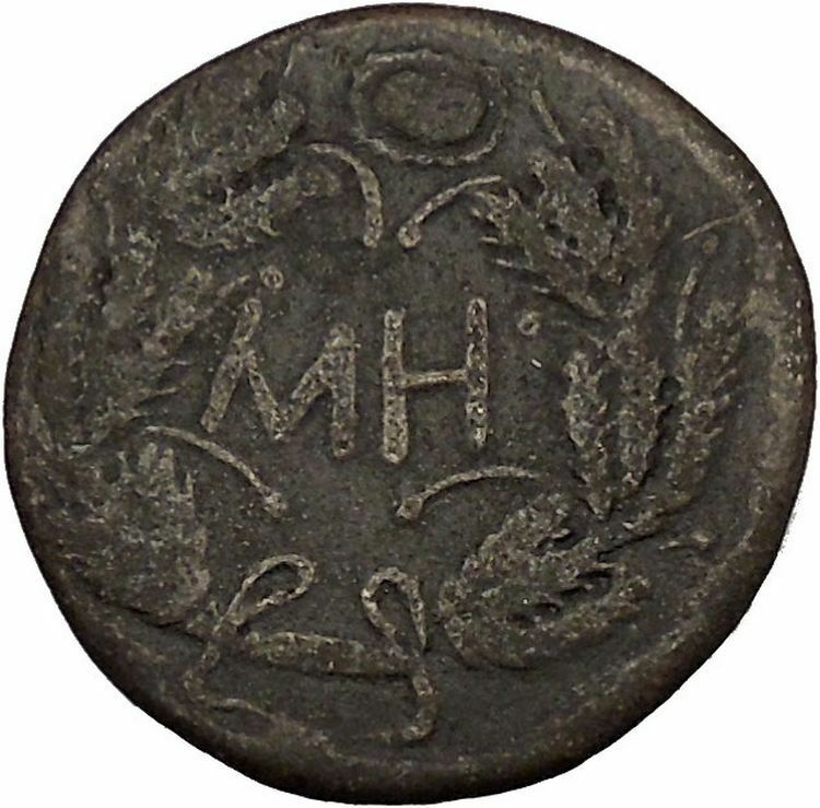 KINGDOM of BOSPORUS Sauromates I 90AD RARE Chair Crown Shield Greek Coin i53585