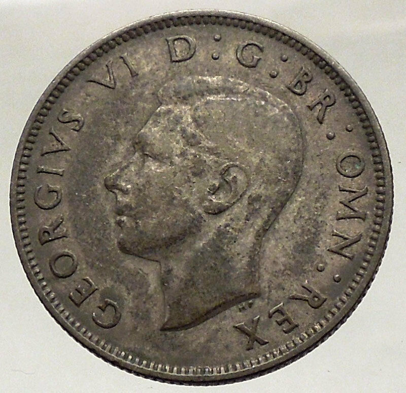 1940 United Kingdom Great Britain GEORGE VI Silver Florin 2Shillings Coin i57051