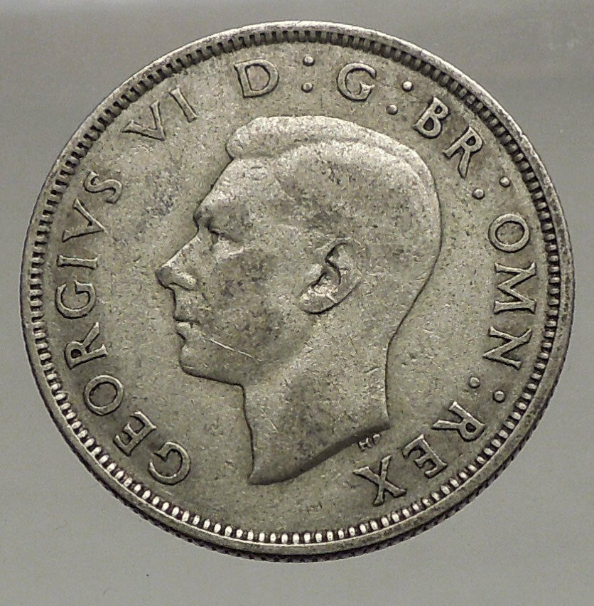 1937 United Kingdom Great Britain GEORGE VI Silver Florin 2Shillings Coin i56662