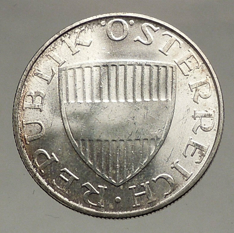 1972 Austria Wachau Woman 10 Schilling Silver Austrian Coin with Shield i57068