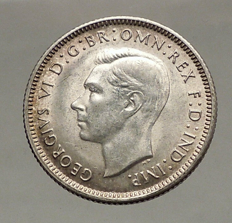 1943 AUSTRALIA King George VI of United Kingdom Silver Shilling Coin RAM i57111