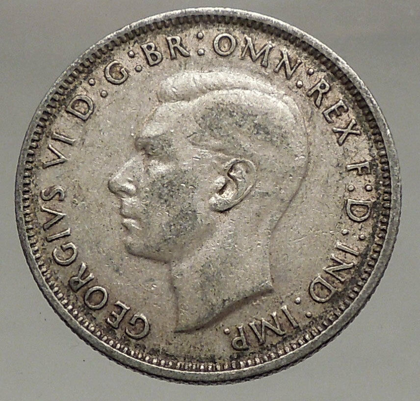 1942 AUSTRALIA - FLORIN Large SILVER Coin King George VI Coat-of-Arms i56700