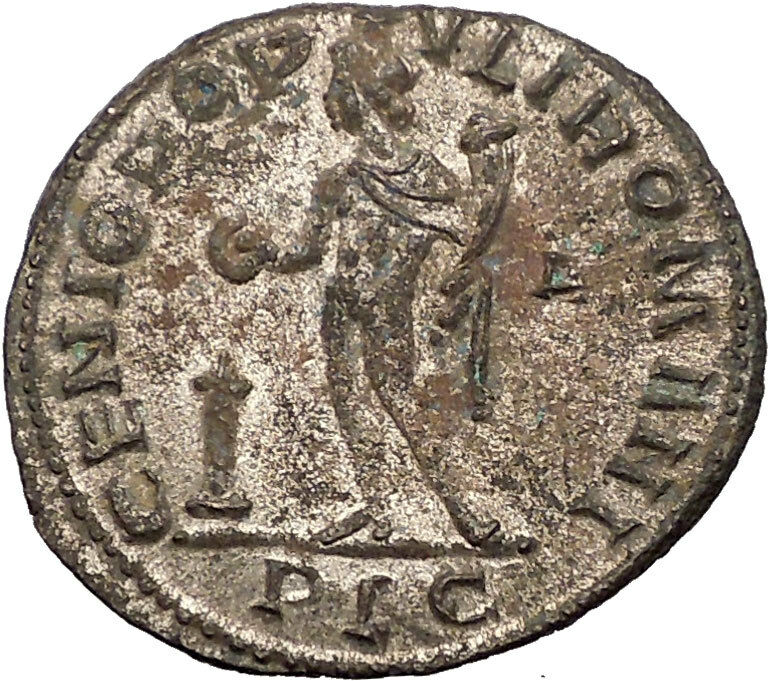 MAXIMIAN 301AD Rare Big Ancient Roman Coin GENIUS Protection Wealth i57501