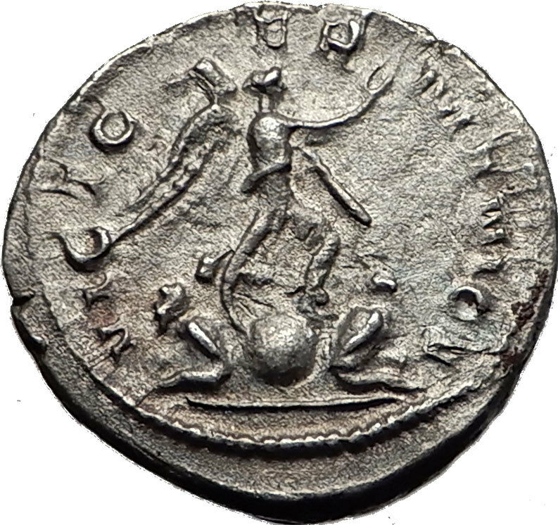 GALLIENUS 256AD Cologne VICTORY OVER GERMANY Ancient Silver Roman Coin i58543