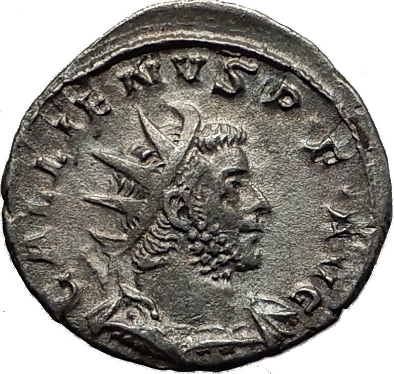 GALLIENUS 256AD Cologne VICTORY OVER GERMANY Ancient Silver Roman Coin i58543