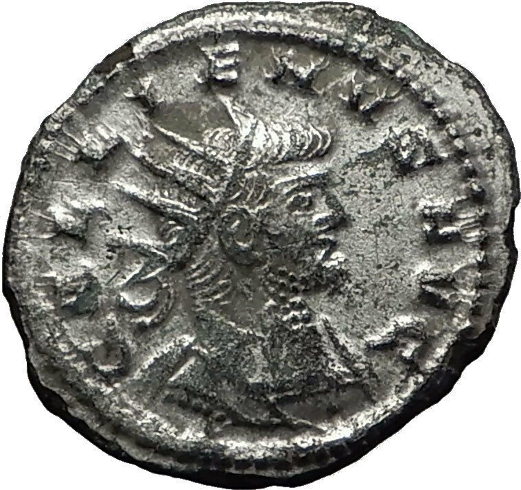 GALLIENUS 253AD Authentic Ancient Roman Coin Apollo Tripod Rare i58533