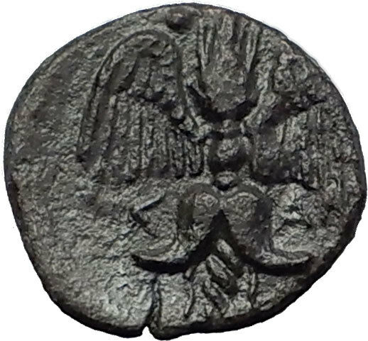 KATANE in SICILY 415BC river-god Amenanos Thunderbolt Ancient Greek Coin i58777