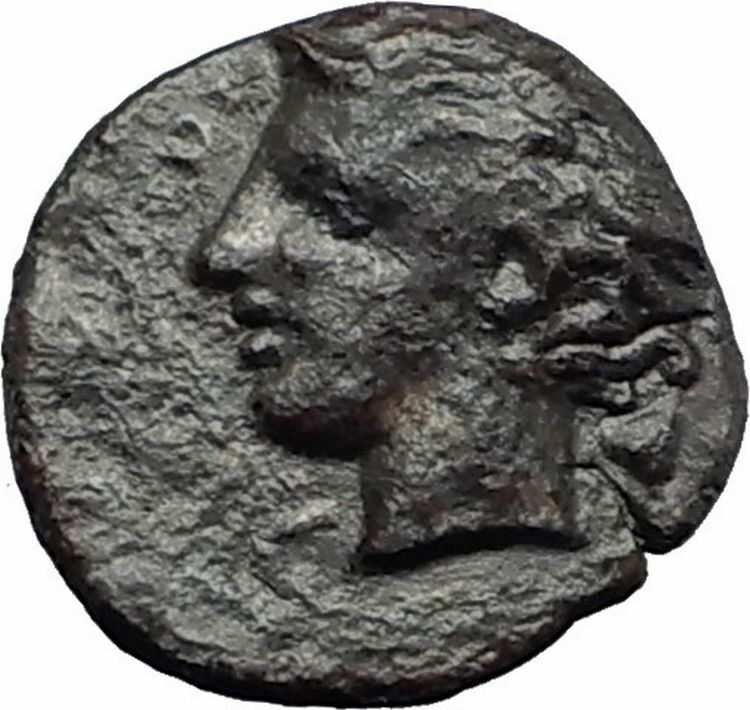 KATANE in SICILY 415BC river-god Amenanos Thunderbolt Ancient Greek Coin i58777