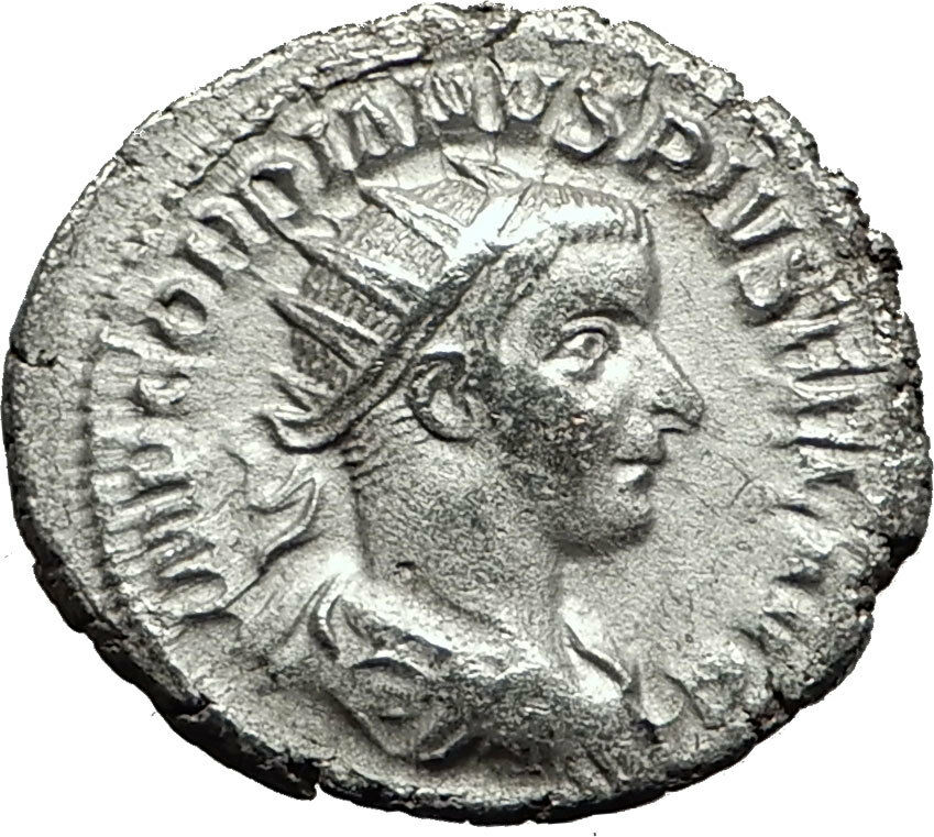 Gordian III 241AD Rome Silver Authentic Ancient Roman Coin Zeus Jupiter i59064