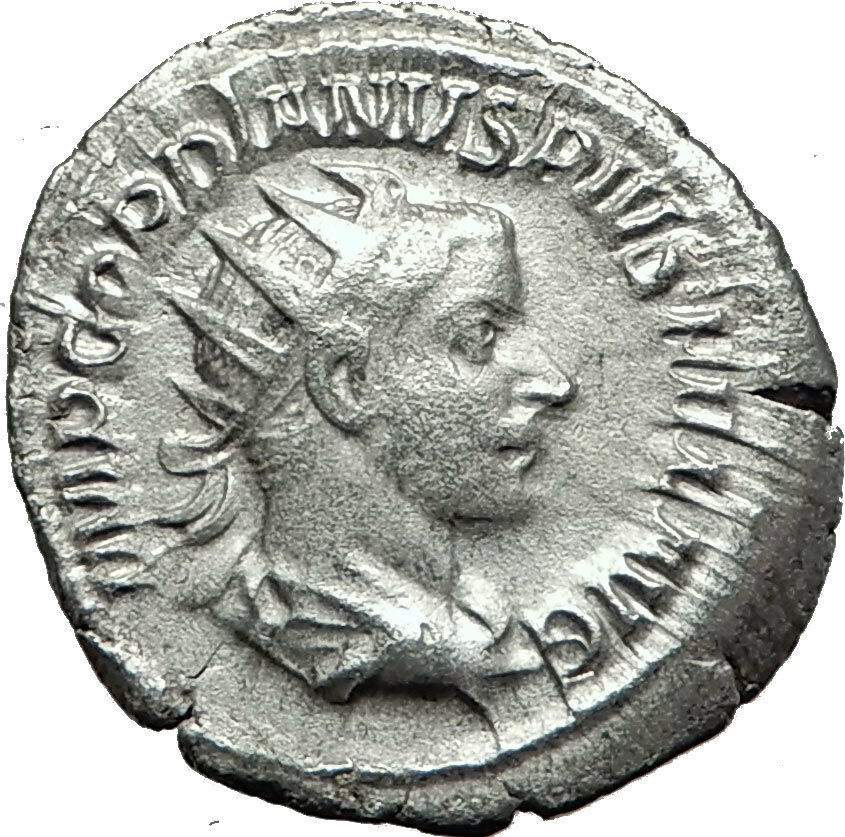 GORDIAN III 244AD Silver Authentic Genuine Ancient Roman Coin Security i59110