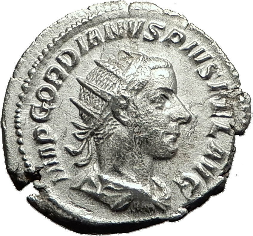 GORDIAN III 241AD Rome Ancient Silver Roman Coin "Farnese" Hercules i59075