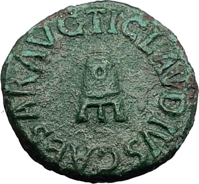 CLAUDIUS 42AD Rome Quadrans Modius Original Authentic Ancient Roman Coin i59181