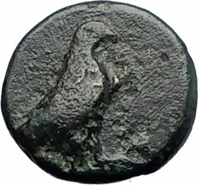 KYME in AEOLIS Original 350BC Eagle Vase Authentic Ancient Greek Coin i60954