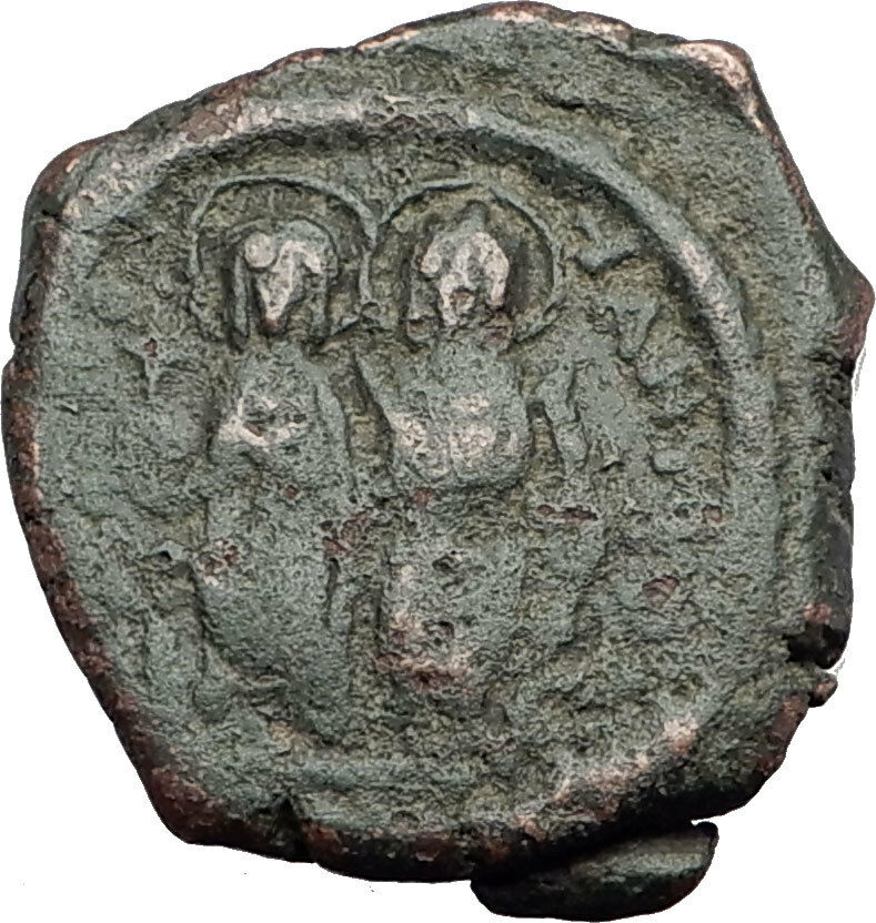 JUSTIN II & Sophia 565AD Half Follis Thessalonica Ancient Byzantine Coin i62737