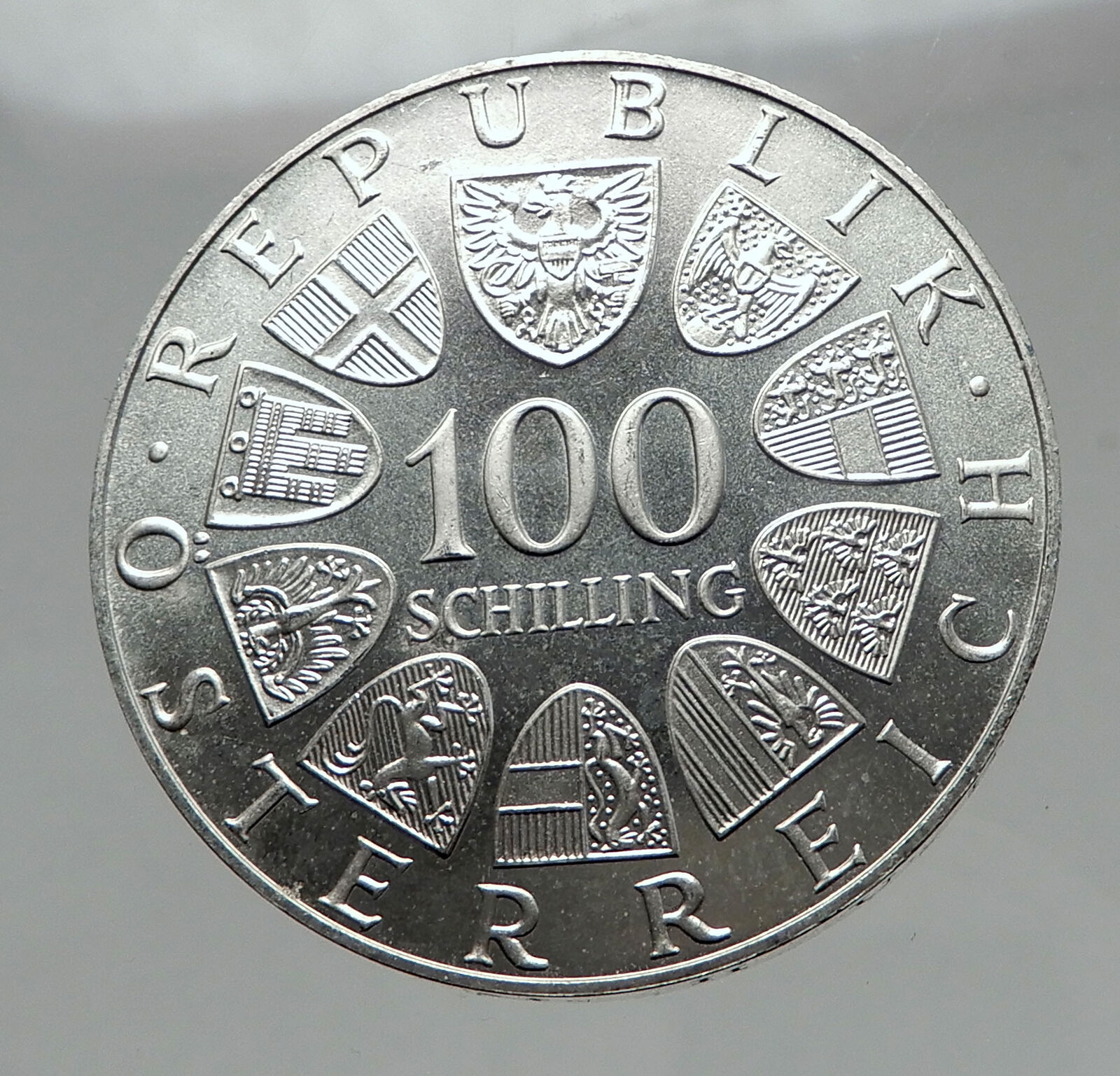 1976 AUSTRIA Innsbruck Winter OLYMPIC Games 100 Schilling Silver Coin i63015