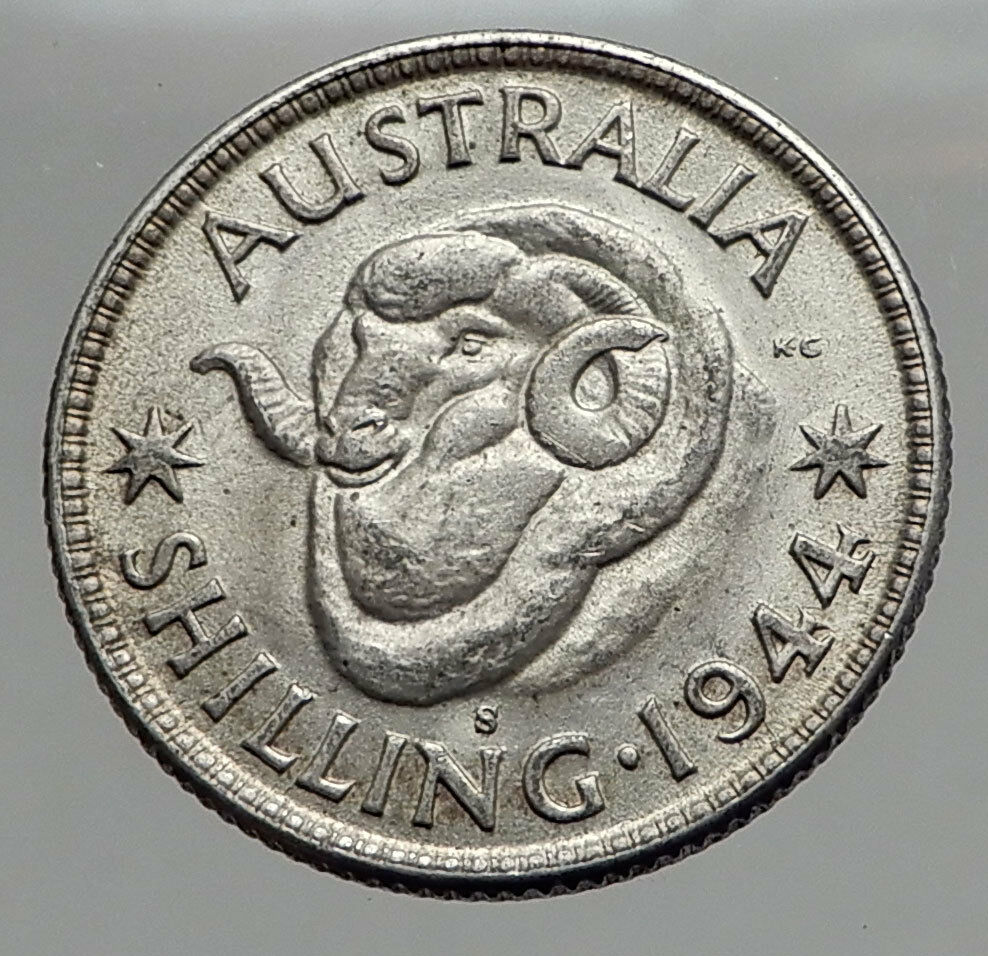 1944 AUSTRALIA King George VI of United Kingdom Silver Shilling Coin RAM i62902