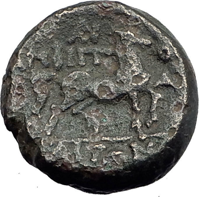 AMPHIPOLIS in Macedonia 146BC RARE R2 Ancient Greek Coin POSEIDON & HORSE i64392