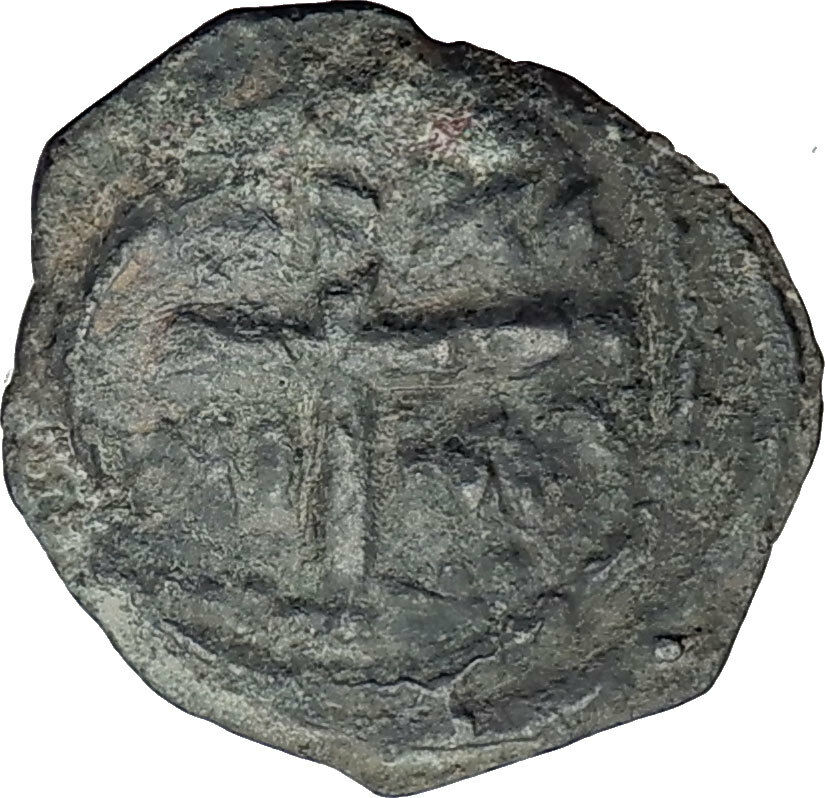 CRUSADERS of Antioch Tancred Ancient 1101AD Byzantine Time Coin CROSS i64467