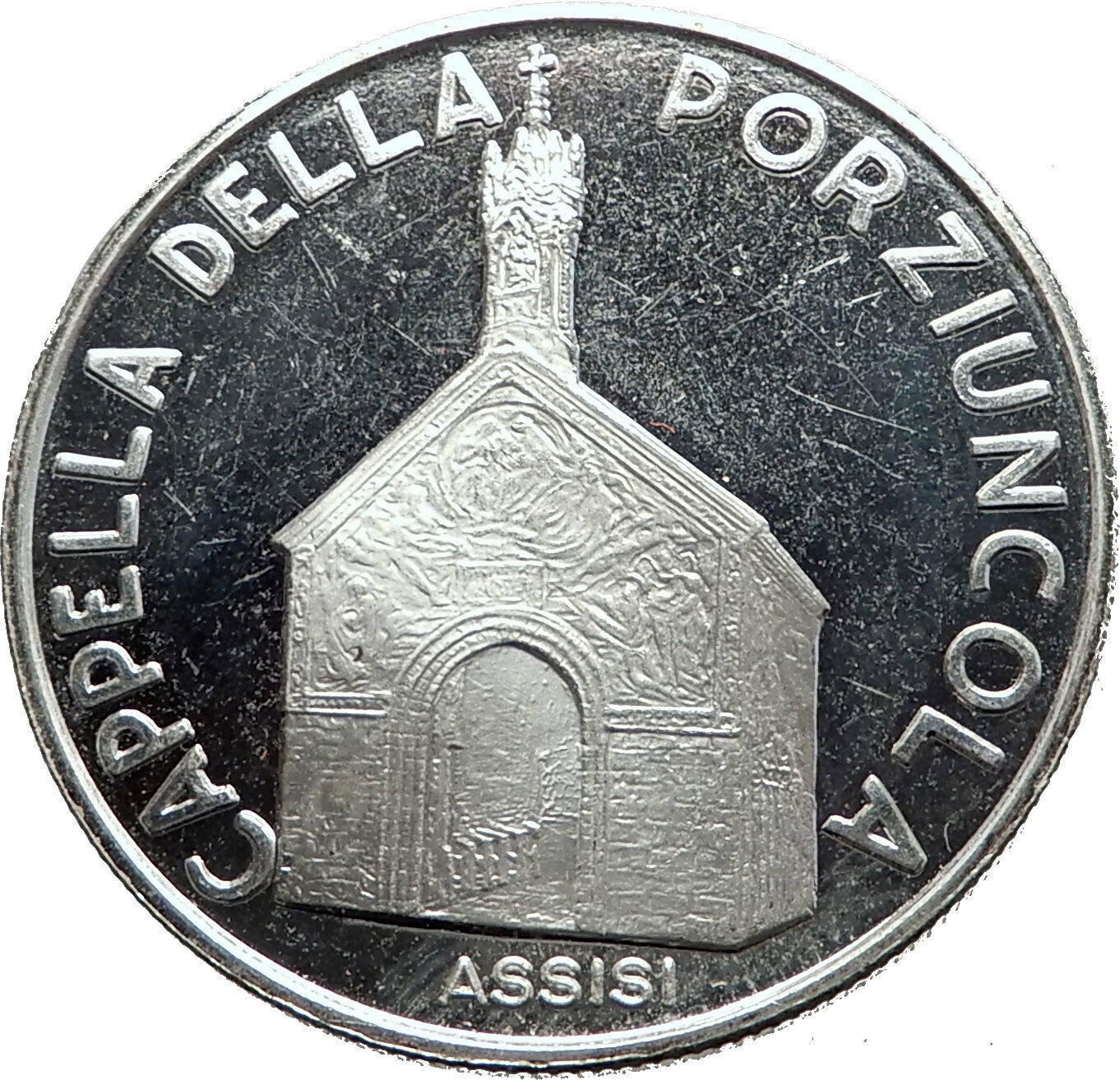 SAINT FRANCIS of ASSISI & Porziuncola Church in Basilica Christian Medal i63558