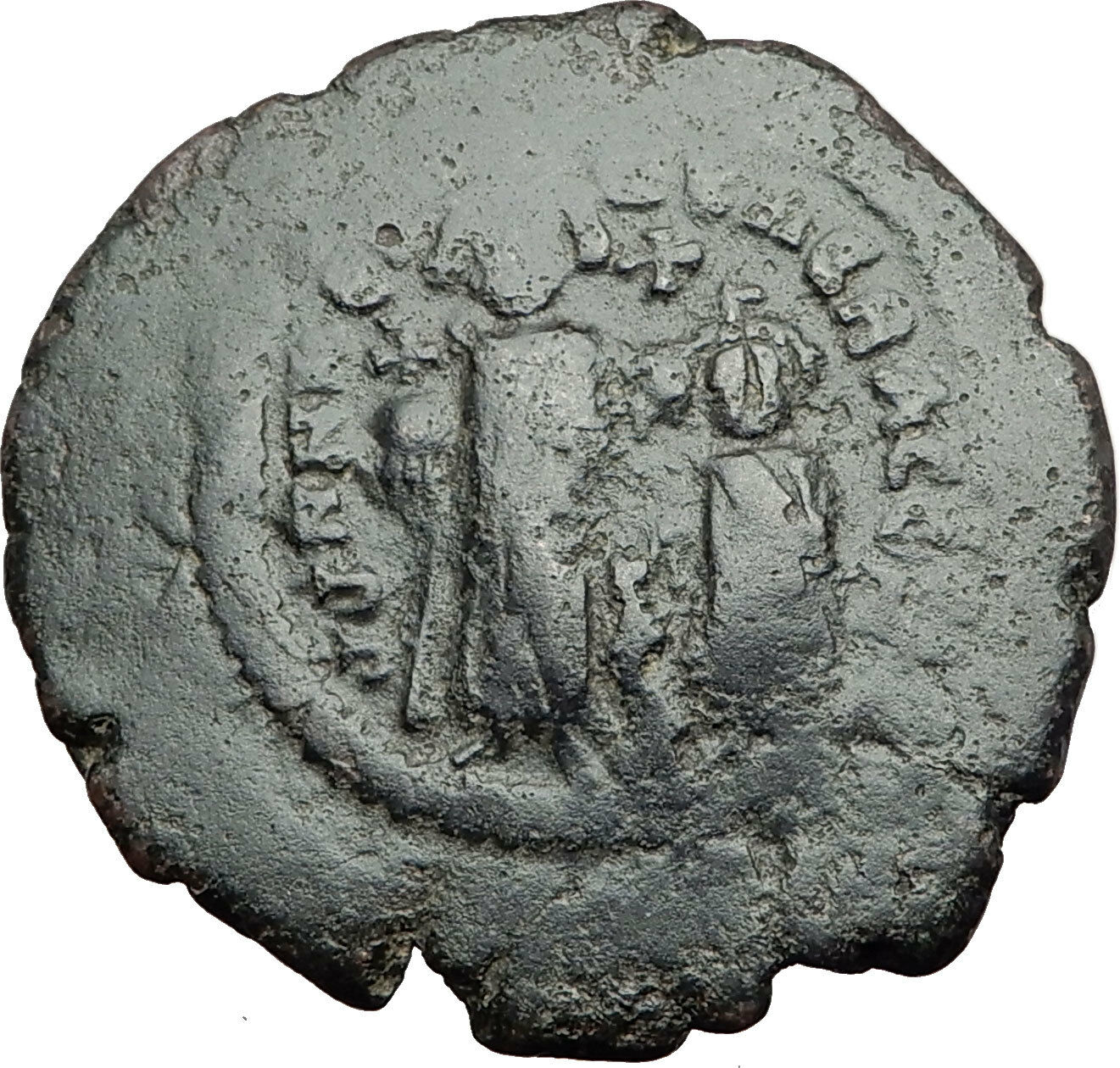 HERACLIUS & Son H Constantine Genuine 610AD Ancient Byzantine Follis Coin i65034