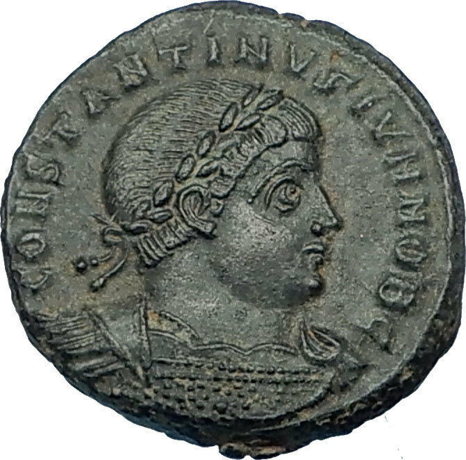 CONSTANTINE II Jr Genuine 330AD Authentic Ancient Roman Coin SOLDIERS i65856