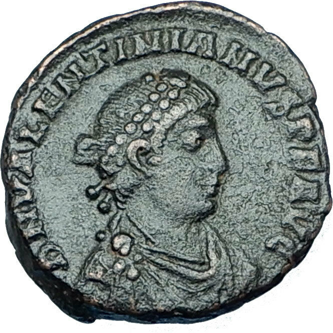 VALENTINIAN II 378AD Antioch Authentic Ancient Roman Coin Rome as Roma i65907