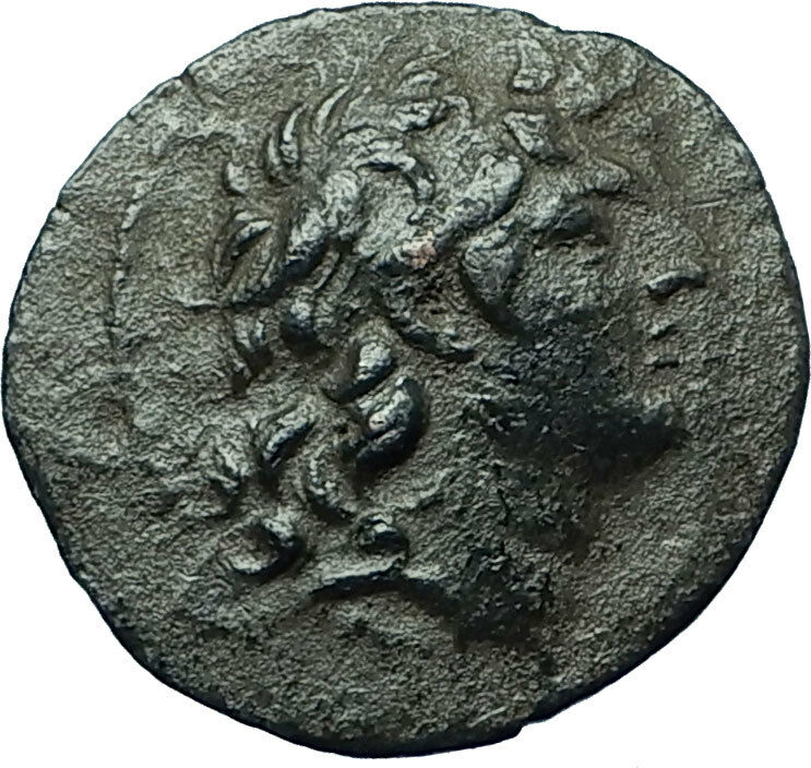 TRYPHON Rare Ancient 142AD Seleukid Authentic Ancient Greek Coin w HELMET i66593