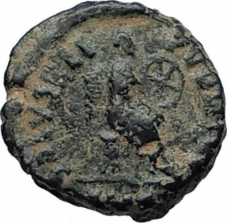 AELIA FLACILLA Theodosius I Wife 383AD Ancient Roman Coin VICTORY CHI-RHO i67389