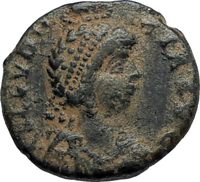 EUDOXIA Arcadius Wife 400AD Authentic Ancient Roman Coin GOD's HAND CROSS i67116