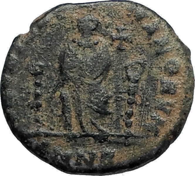 EUDOXIA Arcadius Wife 400AD Authentic Ancient Roman Coin GOD's HAND CROSS i67116