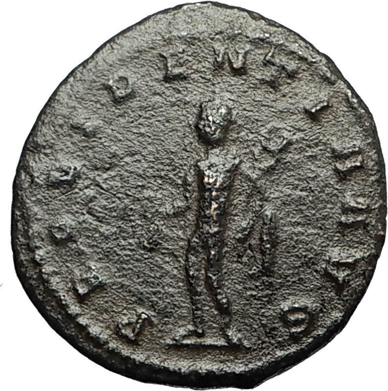 GALLIENUS Authentic Ancient 265AD Antioch Roman Coin w MERCURY MONEY GOD i67760